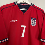 Shop 2002/04 ENGLAND BECKHAM #7 AWAY SHIRT (XL) UMBRO, classic football shirts, vintage football shirts & retro soccer jerseys at Cult Kits