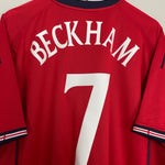 Shop 2002/04 ENGLAND BECKHAM #7 AWAY SHIRT (XL) UMBRO, classic football shirts, vintage football shirts & retro soccer jerseys at Cult Kits