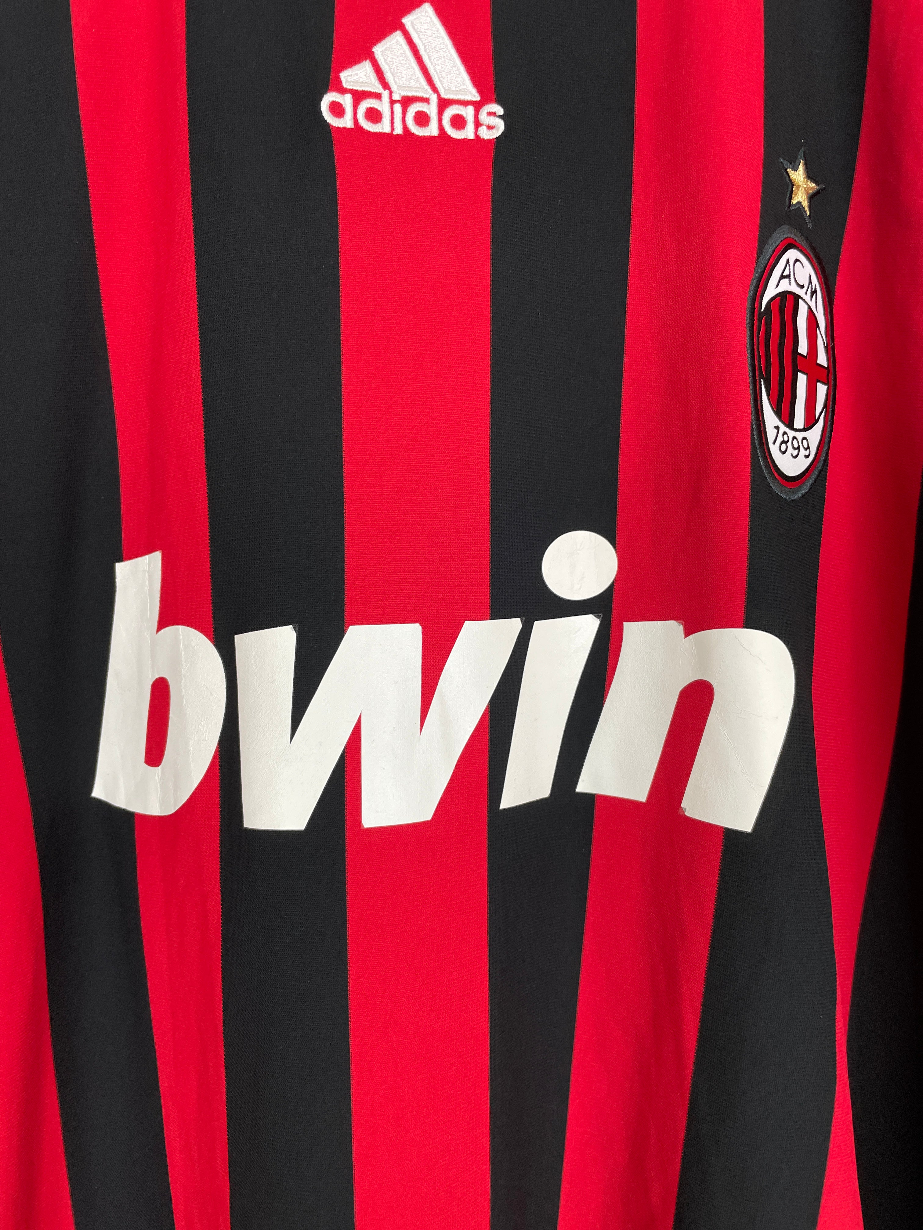 Shop 2009/10 AC MILAN RONALDINHO #80 C/L L/S HOME SHIRT (L) ADIDAS, classic football shirts, vintage football shirts & retro soccer jerseys at Cult Kits
