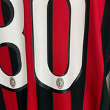 Shop 2009/10 AC MILAN RONALDINHO #80 C/L L/S HOME SHIRT (L) ADIDAS, classic football shirts, vintage football shirts & retro soccer jerseys at Cult Kits
