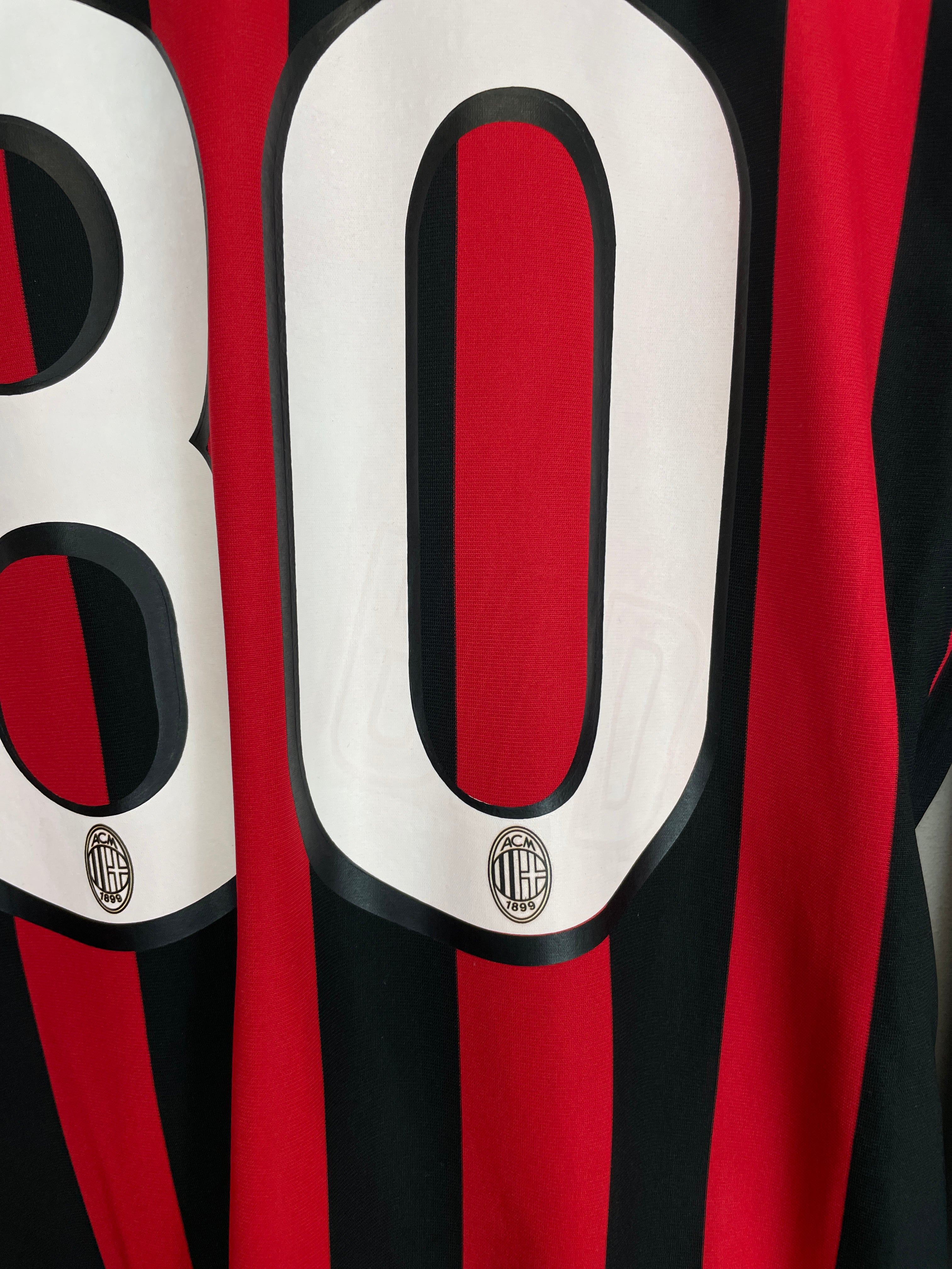 Shop 2009/10 AC MILAN RONALDINHO #80 C/L L/S HOME SHIRT (L) ADIDAS, classic football shirts, vintage football shirts & retro soccer jerseys at Cult Kits
