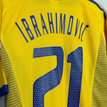 Shop 2002/03 SWEDEN IBRAHIMOVIC #21 HOME SHIRT (L) ADIDAS, classic football shirts, vintage football shirts & retro soccer jerseys at Cult Kits