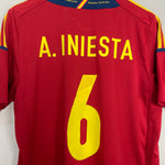 Shop 2011/12 SPAIN INIESTA #6 HOME SHIRT (L) ADIDAS, classic football shirts, vintage football shirts & retro soccer jerseys at Cult Kits
