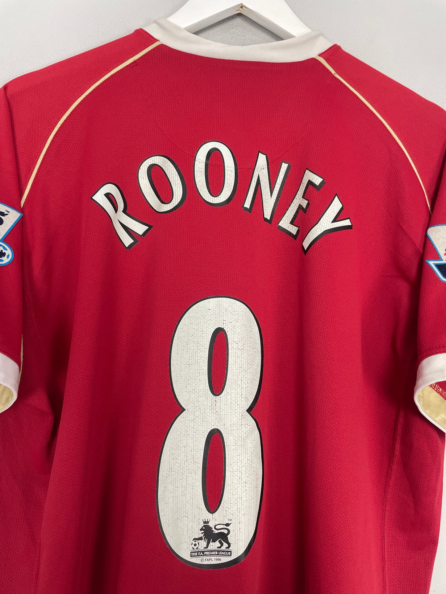 2006/07 MANCHESTER UNITED ROONEY #8 HOME SHIRT (M) NIKE