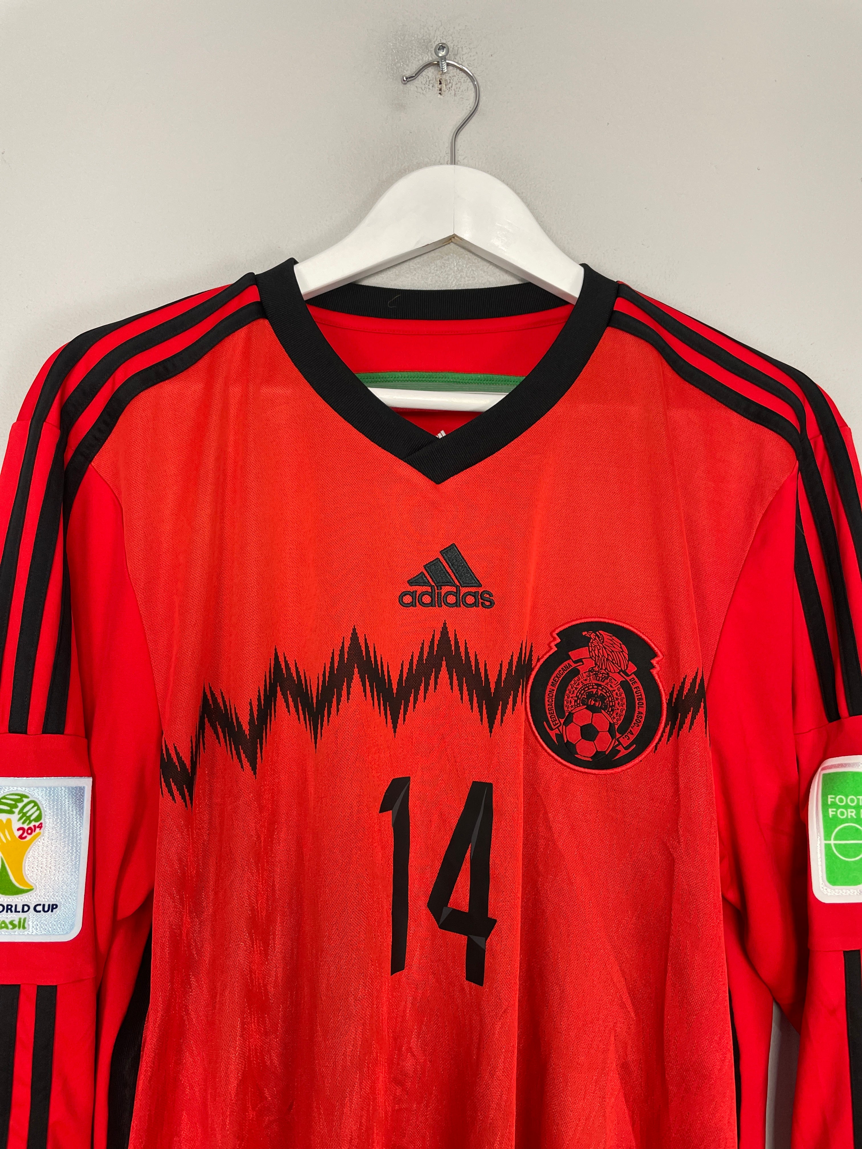 Shop 2014/15 MEXICO J.HERNANDEZ #14 L/S AWAY SHIRT (L) ADIDAS, classic football shirts, vintage football shirts & retro soccer jerseys at Cult Kits
