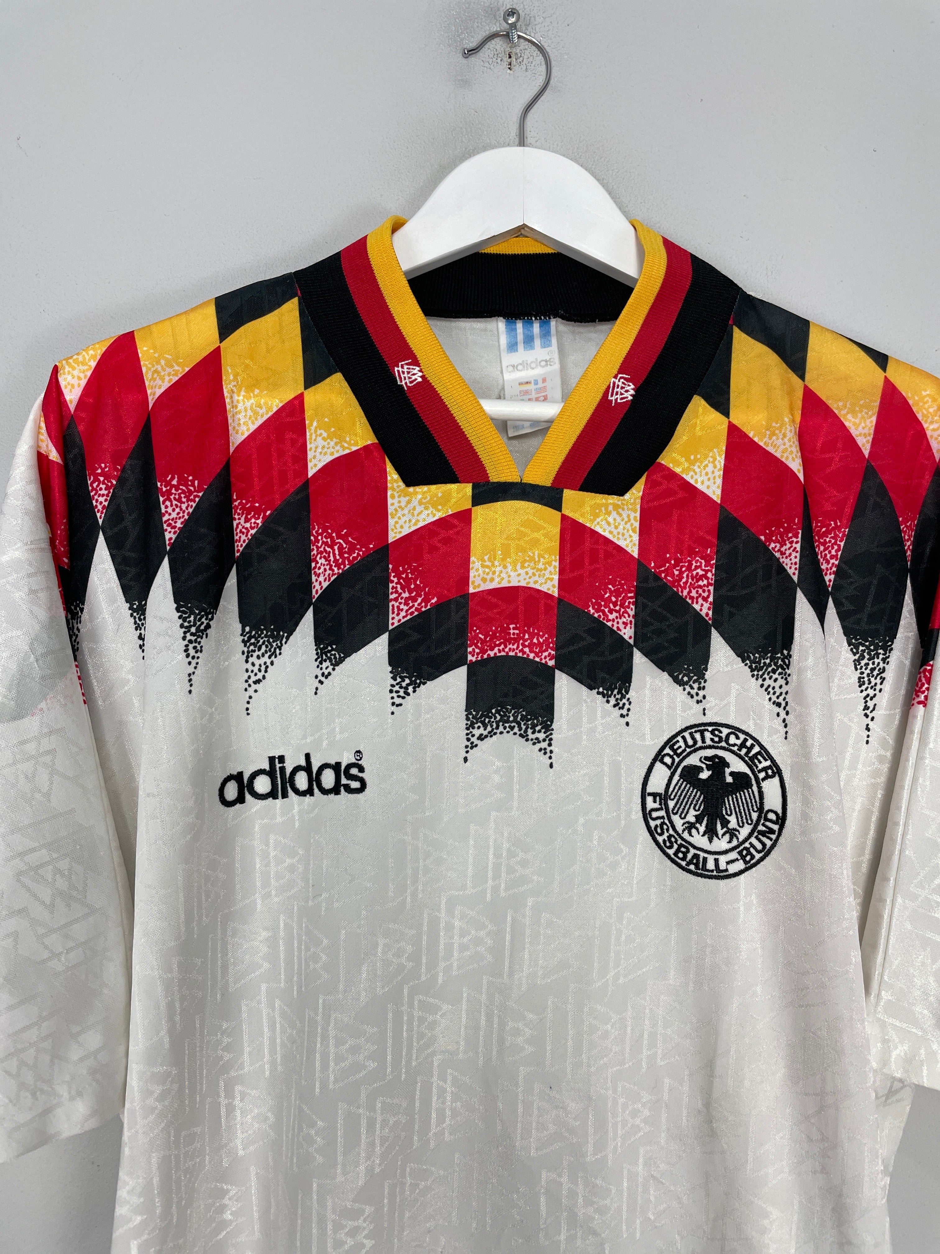 Shop 1994/96 GERMANY HOME SHIRT (L) ADIDAS, classic football shirts, vintage football shirts & retro soccer jerseys at Cult Kits