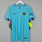 Shop 2017/18 BARCELONA MESSI #10 *AUTHENTIC* BNWT AWAY SHIRT (L) NIKE, classic football shirts, vintage football shirts & retro soccer jerseys at Cult Kits