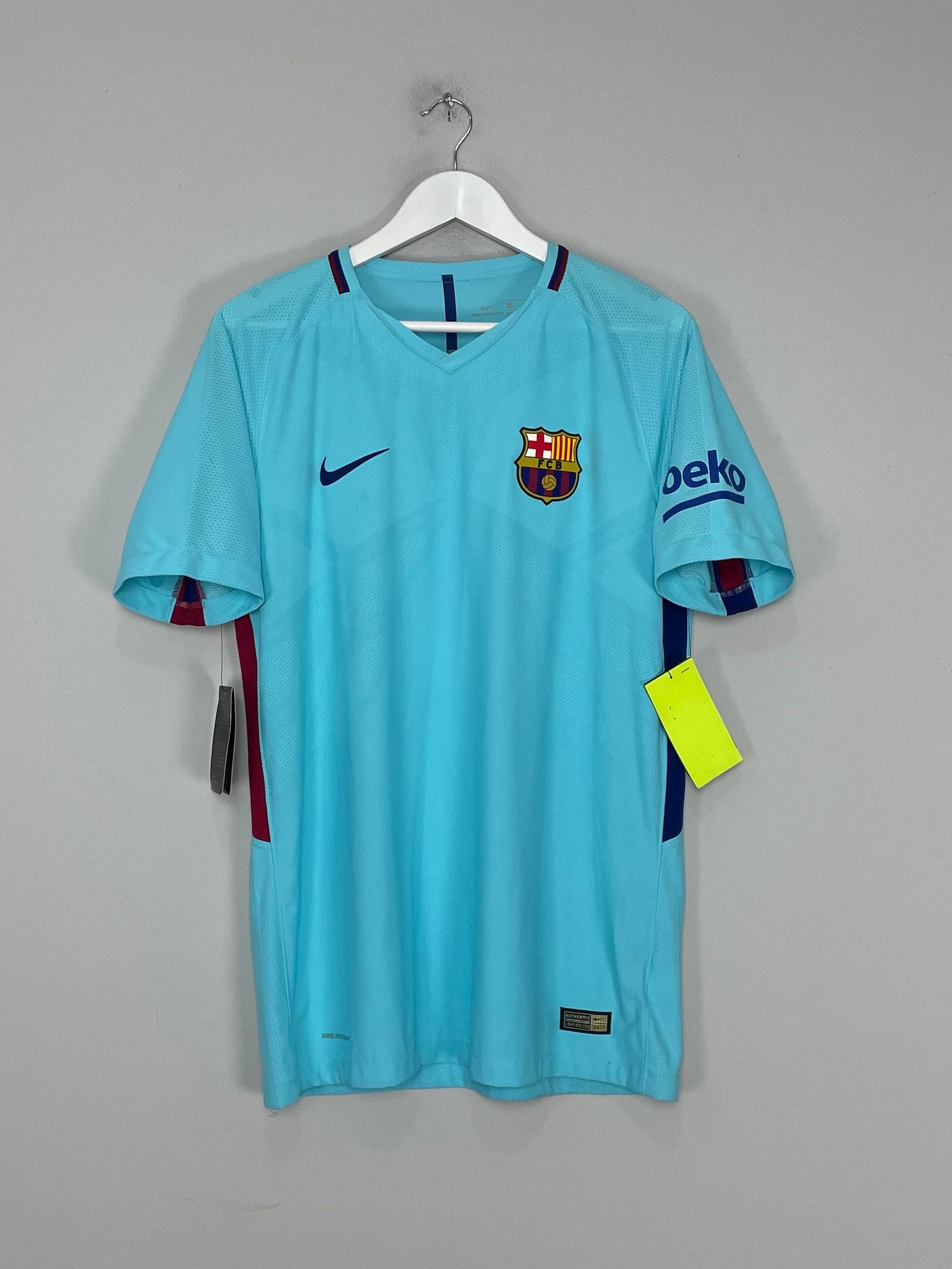 Shop 2017/18 BARCELONA MESSI #10 *AUTHENTIC* BNWT AWAY SHIRT (L) NIKE, classic football shirts, vintage football shirts & retro soccer jerseys at Cult Kits