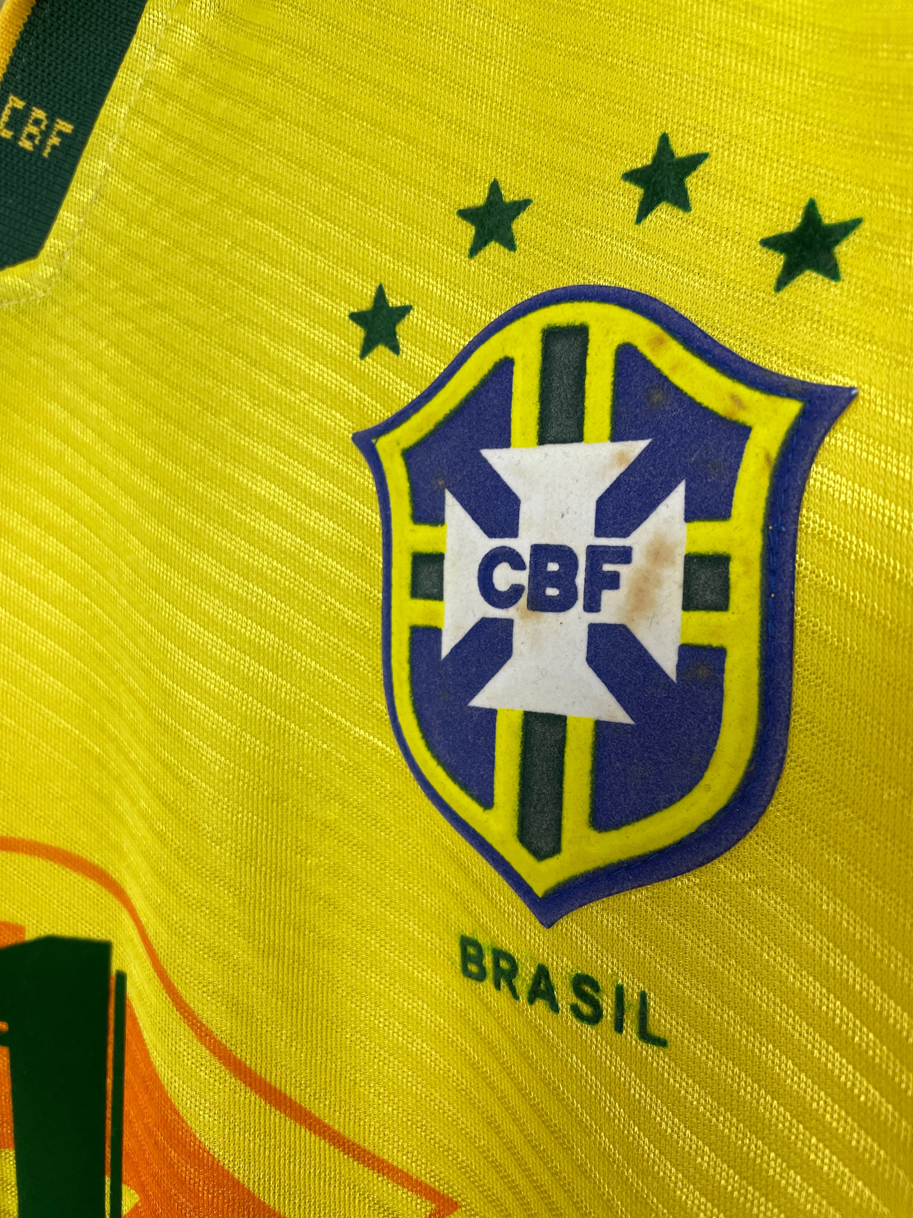 Shop 1994/96 BRAZIL ROMARIO #11 HOME SHIRT (L) UMBRO, classic football shirts, vintage football shirts & retro soccer jerseys at Cult Kits