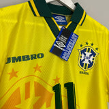 Shop 1994/96 BRAZIL ROMARIO #11 *BNWT* HOME SHIRT (M) UMBRO, classic football shirts, vintage football shirts & retro soccer jerseys at Cult Kits