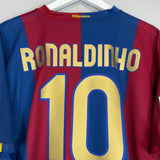 Shop 2006/07 BARCELONA RONALDINHO #10 HOME SHIRT (XL) NIKE, classic football shirts, vintage football shirts & retro soccer jerseys at Cult Kits