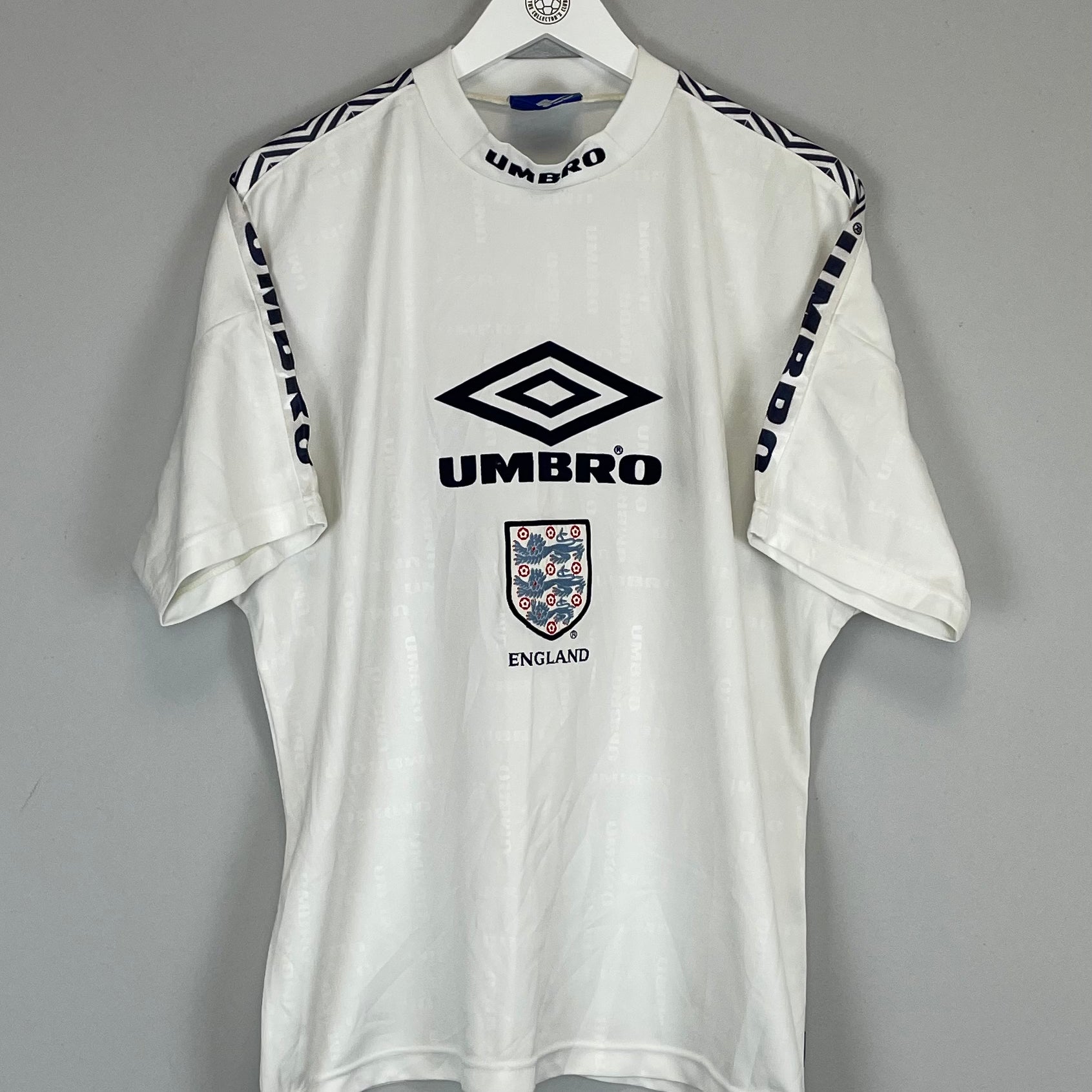 Shop 1998 ENGLAND TRAINING SHIRT (L) UMBRO, classic football shirts, vintage football shirts & retro soccer jerseys at Cult Kits