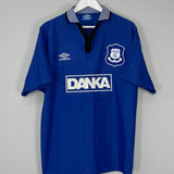 Shop 1995/97 EVERTON BARMBY #12 HOME SHIRT (L) UMBRO, classic football shirts, vintage football shirts & retro soccer jerseys at Cult Kits