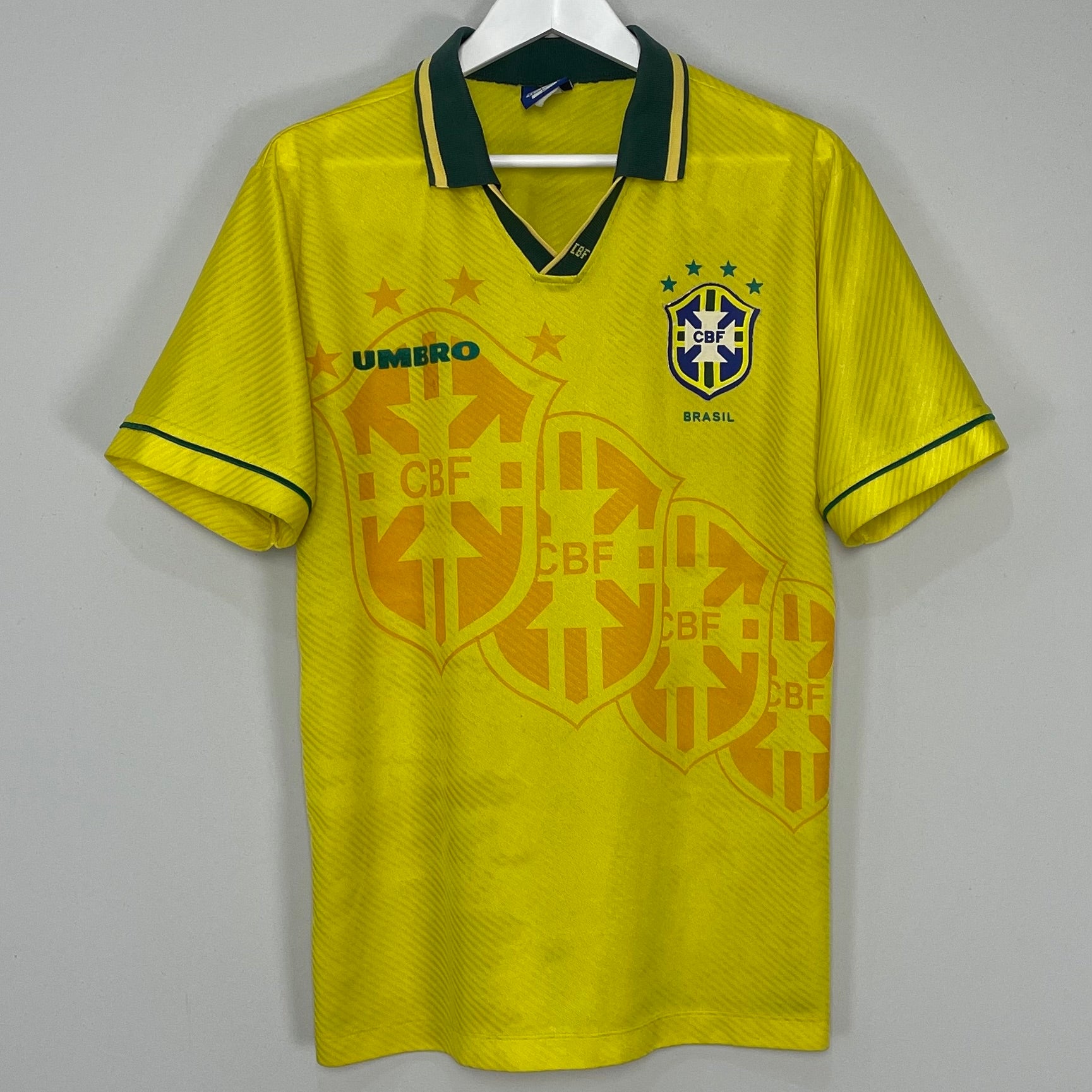 Shop 1994/95 BRAZIL HOME SHIRT (L) UMBRO, classic football shirts, vintage football shirts & retro soccer jerseys at Cult Kits