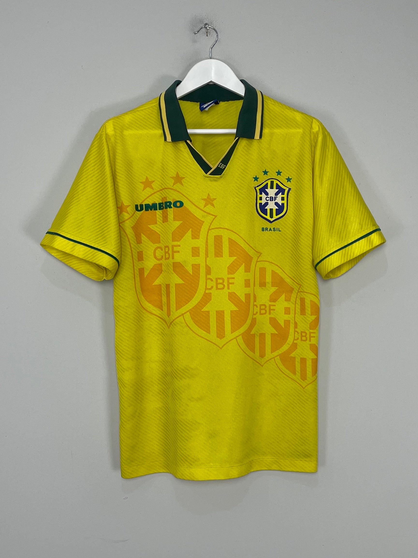 Shop 1994/95 BRAZIL HOME SHIRT (L) UMBRO, classic football shirts, vintage football shirts & retro soccer jerseys at Cult Kits