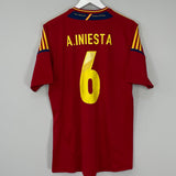 Shop 2011/12 SPAIN A.INIESTA #6 HOME SHIRT (L) ADIDAS, classic football shirts, vintage football shirts & retro soccer jerseys at Cult Kits