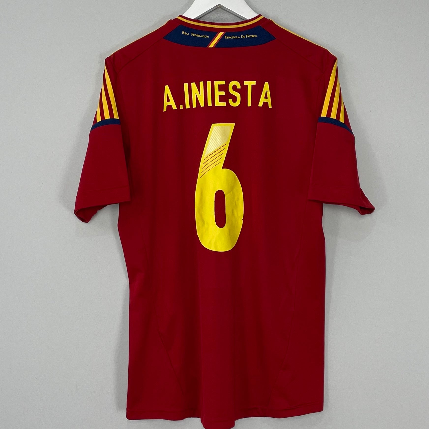 Shop 2011/12 SPAIN A.INIESTA #6 HOME SHIRT (L) ADIDAS, classic football shirts, vintage football shirts & retro soccer jerseys at Cult Kits