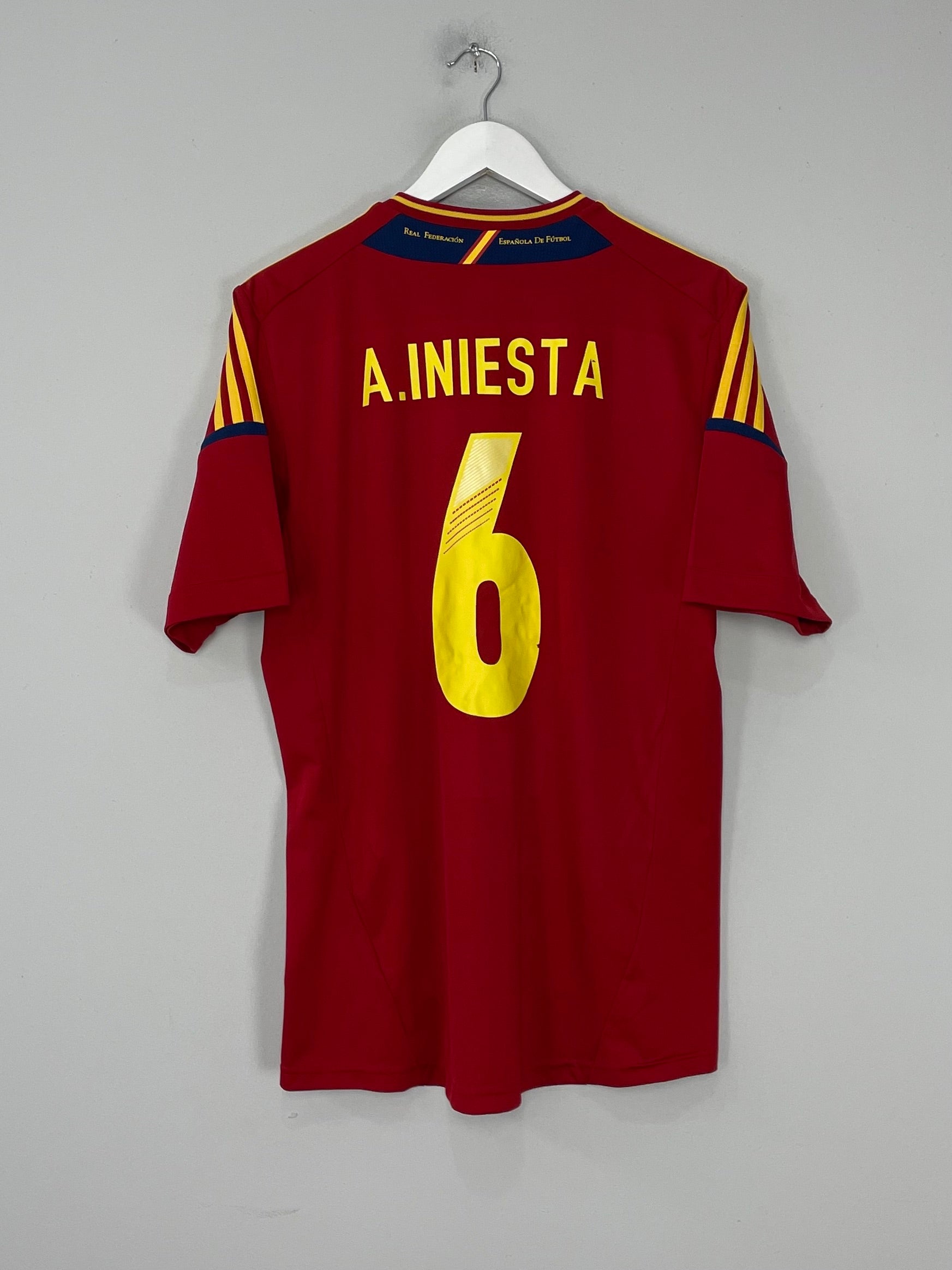 Shop 2011/12 SPAIN A.INIESTA #6 HOME SHIRT (L) ADIDAS, classic football shirts, vintage football shirts & retro soccer jerseys at Cult Kits