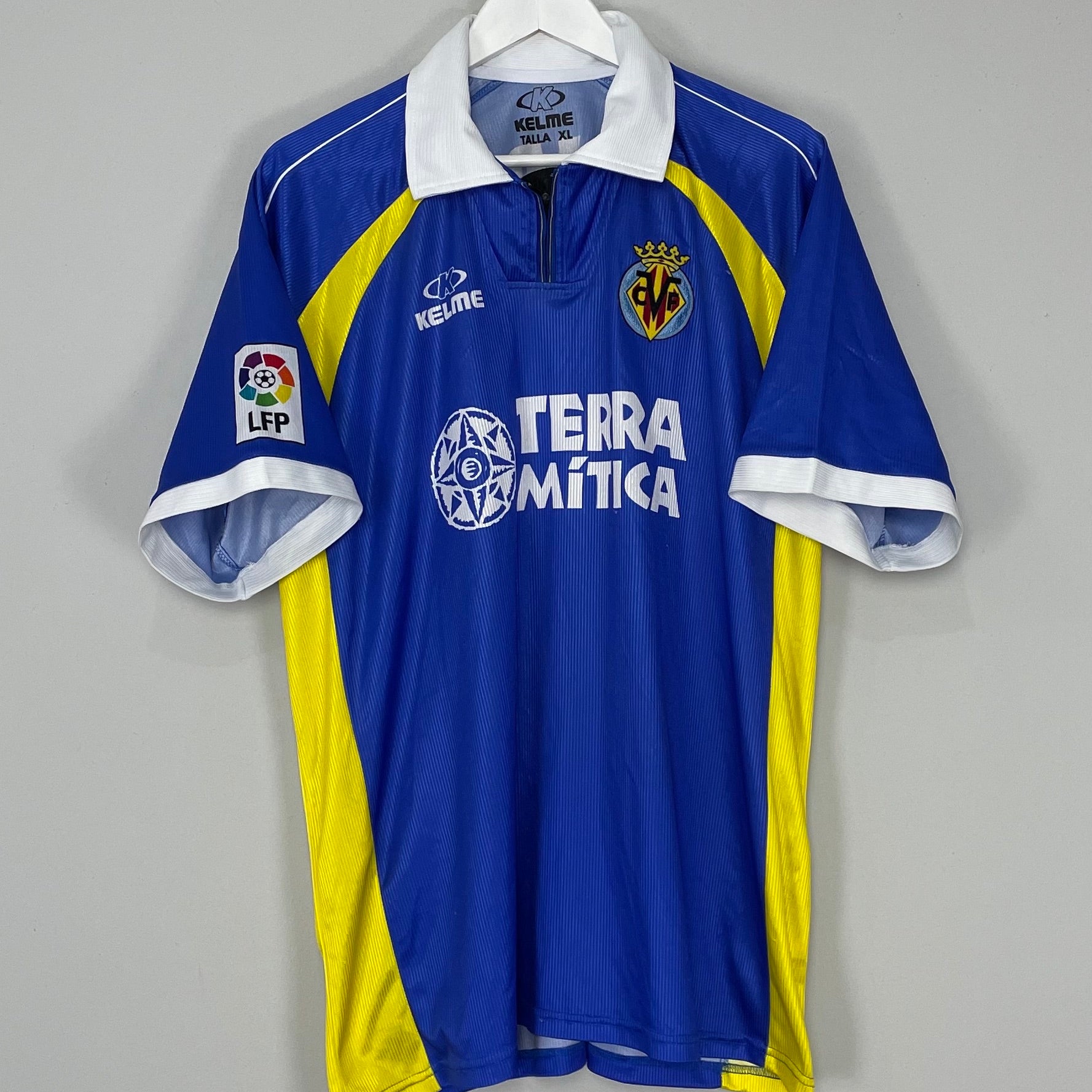 Shop 1999/01 VILLARREAL MEDINA #5 *PLAYER ISSUE* AWAY SHIRT (XL) KELME, classic football shirts, vintage football shirts & retro soccer jerseys at Cult Kits