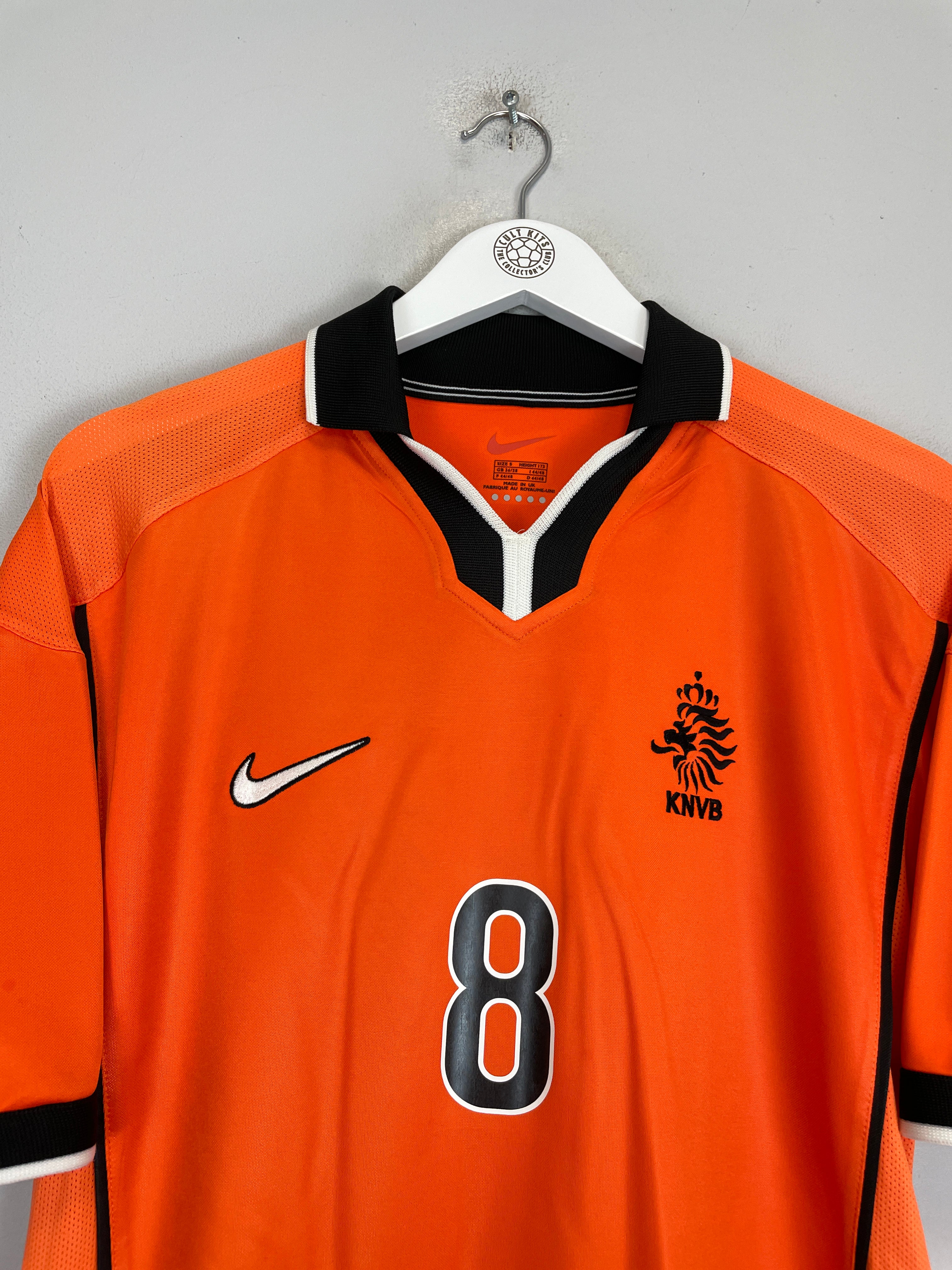Shop 1998/00 NETHERLANDS BERGKAMP #8 HOME SHIRT (S) NIKE, classic football shirts, vintage football shirts & retro soccer jerseys at Cult Kits