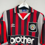 1994/96 MANCHESTER CITY AWAY SHIRT (XL) UMBRO