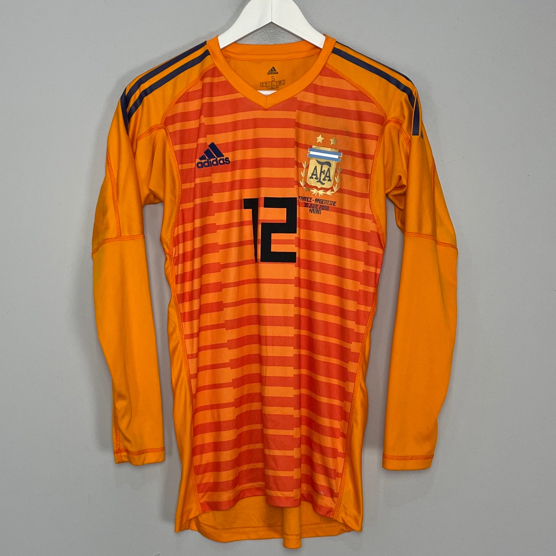 Shop 2018/19 ARGENTINA ARMANI #12 *PLAYER ISSUE* GK SHIRT (S) ADIDAS, classic football shirts, vintage football shirts & retro soccer jerseys at Cult Kits