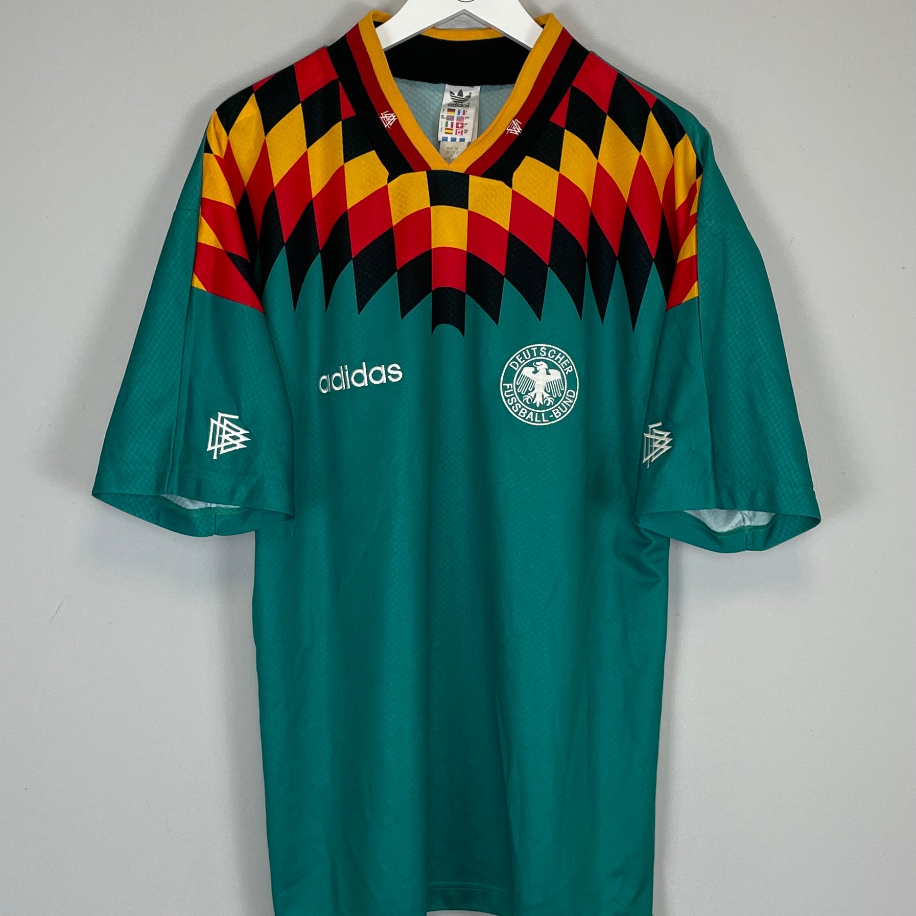 Shop 1994/96 GERMANY AWAY SHIRT (L) ADIDAS, classic football shirts, vintage football shirts & retro soccer jerseys at Cult Kits