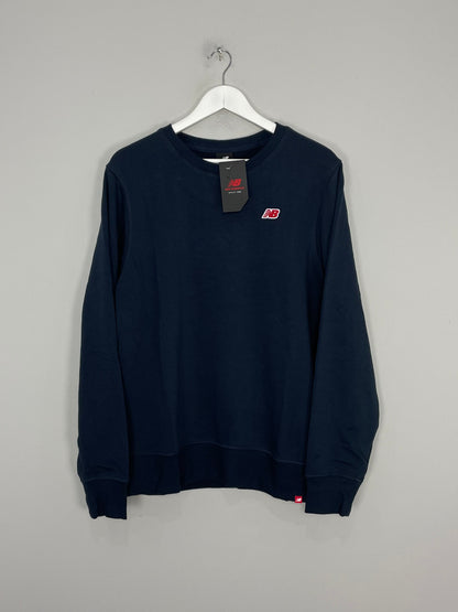 NEW BALANCE *BNWT* NAVY CREW NECK SWEATER (MULTIPLE SIZES) JUMPER