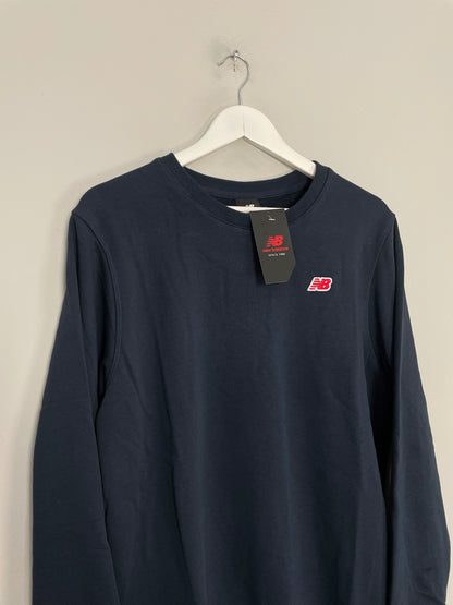 NEW BALANCE *BNWT* NAVY CREW NECK SWEATER (MULTIPLE SIZES) JUMPER