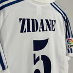 Shop 2001 REAL MADRID ZIDANE #5 HOME SHIRT (M) ADIDAS, classic football shirts, vintage football shirts & retro soccer jerseys at Cult Kits