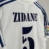 Shop 2001 REAL MADRID ZIDANE #5 HOME SHIRT (M) ADIDAS, classic football shirts, vintage football shirts & retro soccer jerseys at Cult Kits