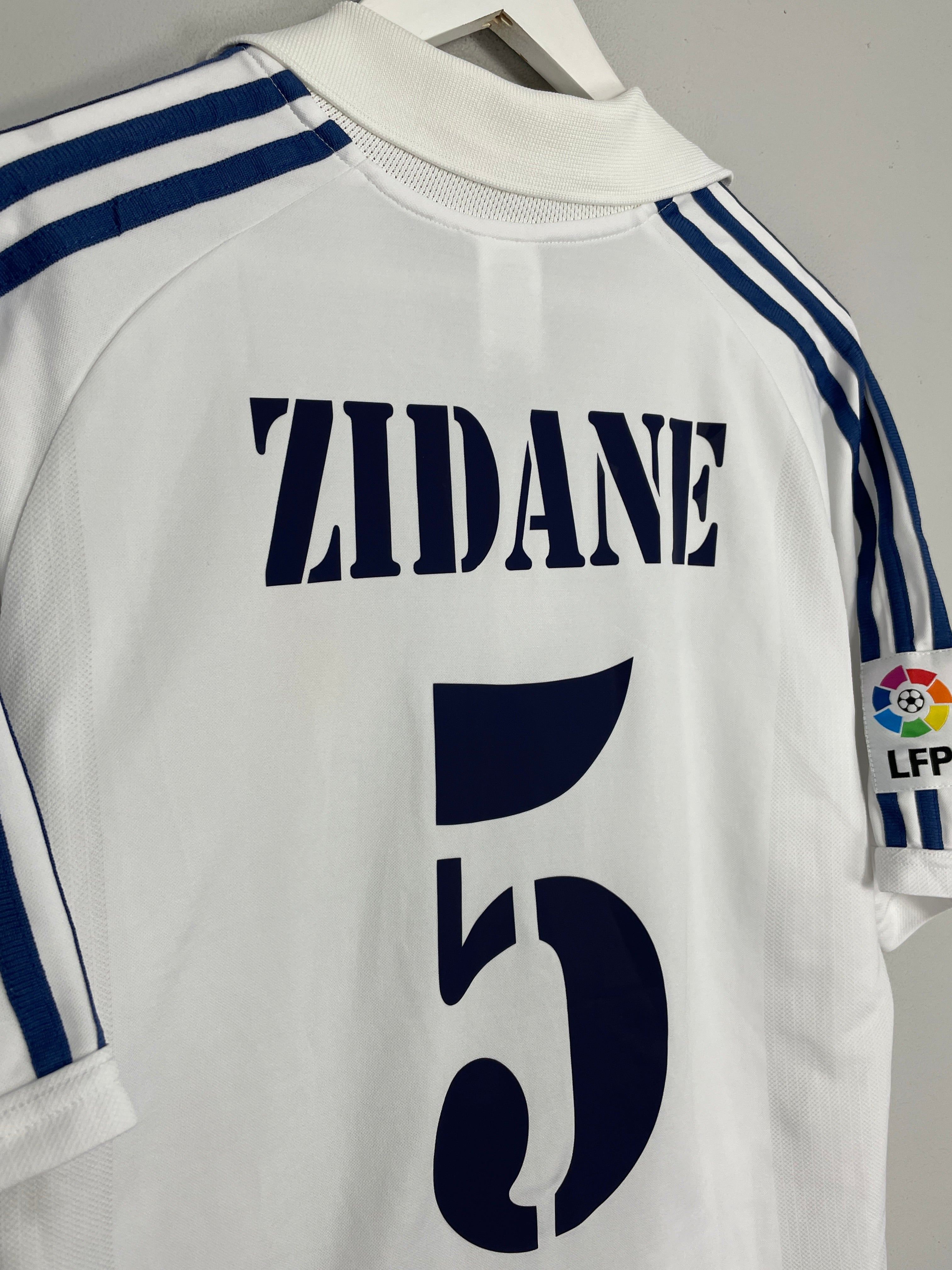 Shop 2001 REAL MADRID ZIDANE #5 HOME SHIRT (M) ADIDAS, classic football shirts, vintage football shirts & retro soccer jerseys at Cult Kits