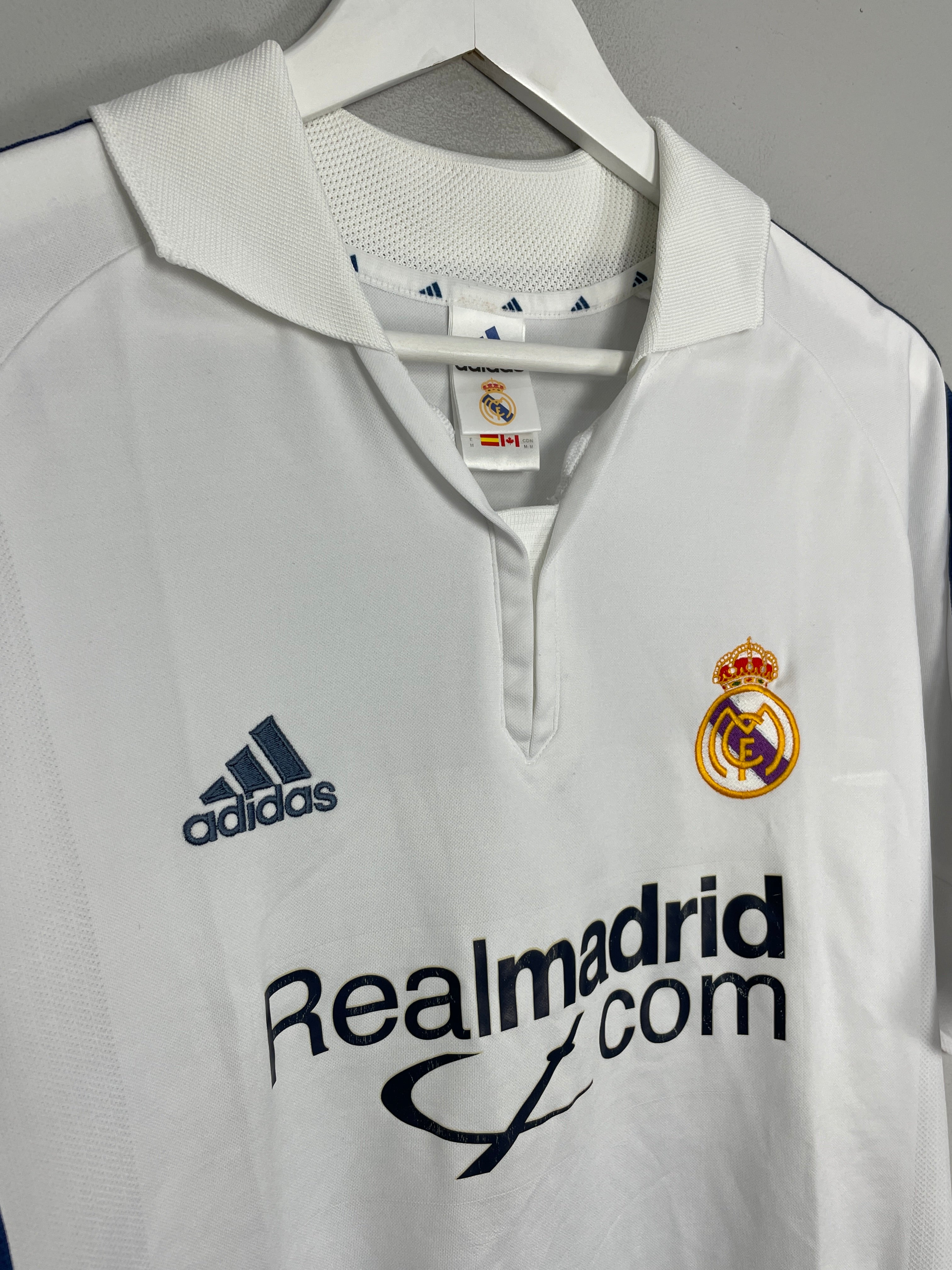 Shop 2001 REAL MADRID ZIDANE #5 HOME SHIRT (M) ADIDAS, classic football shirts, vintage football shirts & retro soccer jerseys at Cult Kits