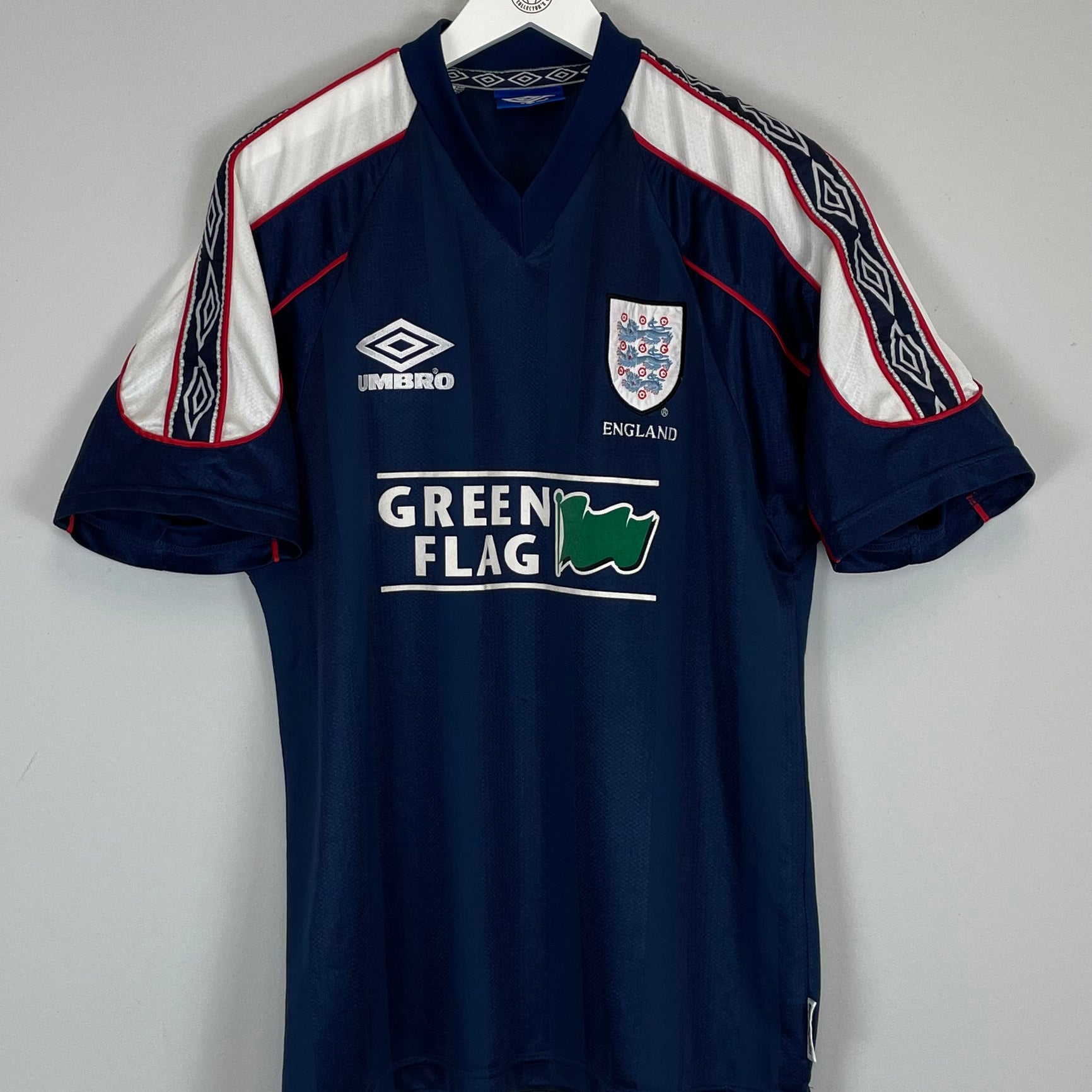 Shop 1997/99 ENGLAND TRAINING SHIRT (L) UMBRO, classic football shirts, vintage football shirts & retro soccer jerseys at Cult Kits