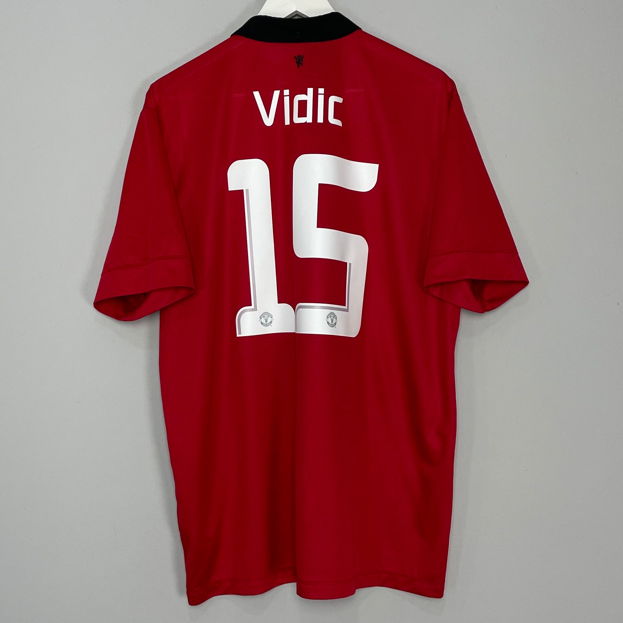 Shop 2013/14 MANCHESTER UNITED VIDIC #15 HOME SHIRT (XL) NIKE, classic football shirts, vintage football shirts & retro soccer jerseys at Cult Kits