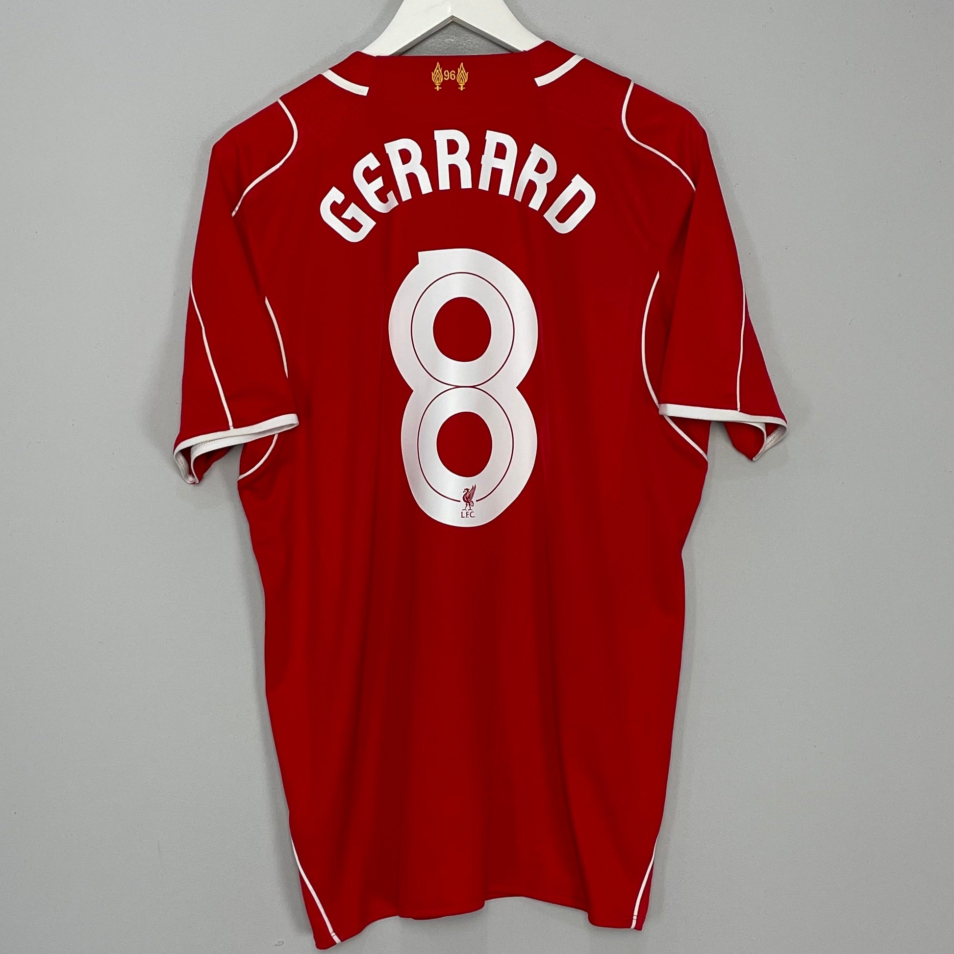 Shop 2014/15 LIVERPOOL GERRARD #8 HOME SHIRT (L) WARRIOR, classic football shirts, vintage football shirts & retro soccer jerseys at Cult Kits