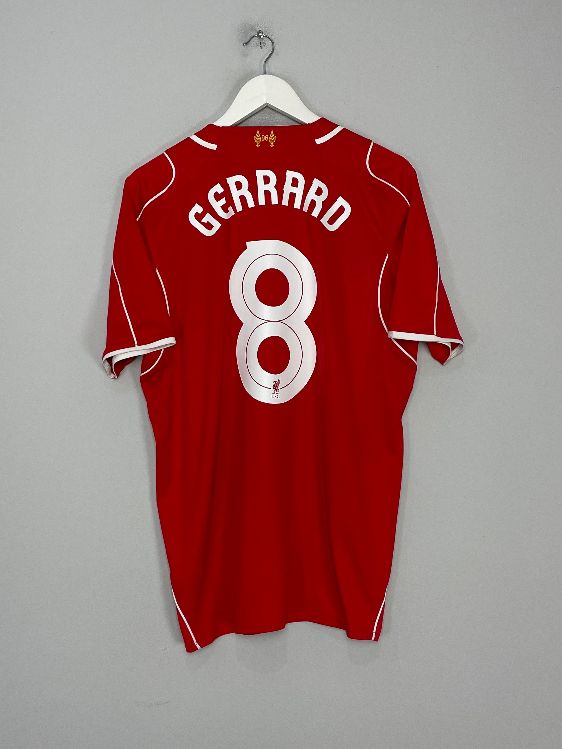 Shop 2014/15 LIVERPOOL GERRARD #8 HOME SHIRT (L) WARRIOR, classic football shirts, vintage football shirts & retro soccer jerseys at Cult Kits