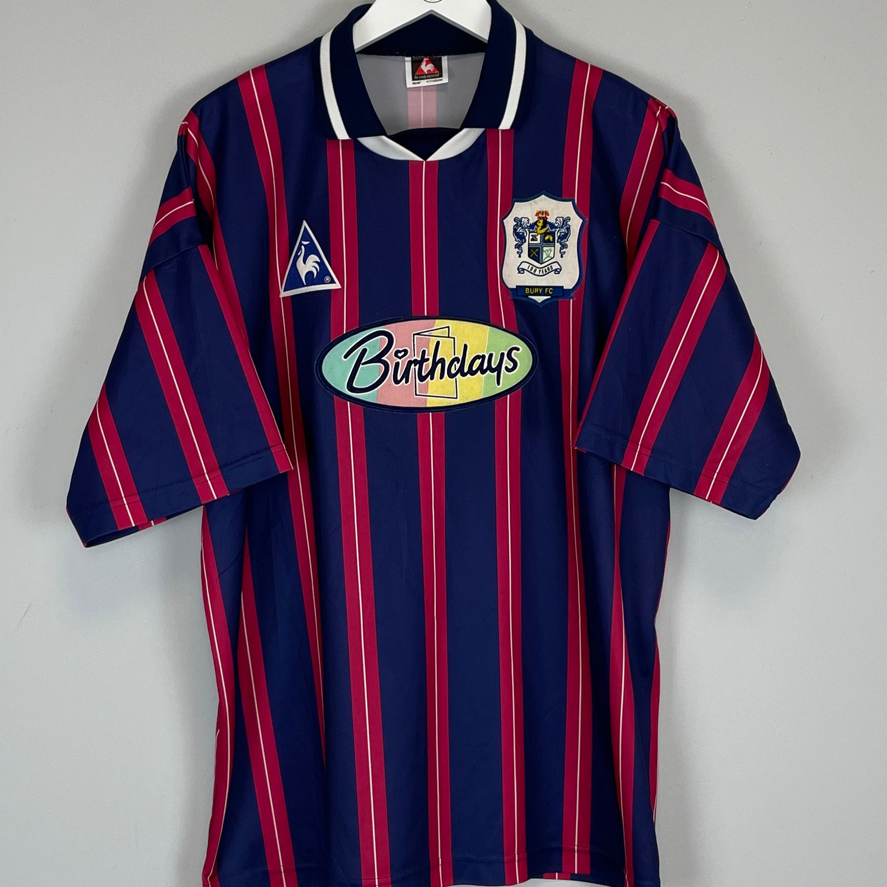Shop 1996/97 BURY *CENTENARY* AWAY SHIRT (XL) LE COQ, classic football shirts, vintage football shirts & retro soccer jerseys at Cult Kits