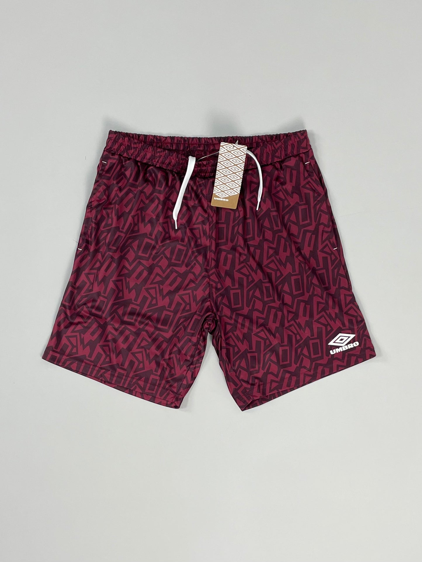 UMBRO *BNWT* CLARET GRAFFITI SHORTS (MULTIPLE SIZES) WITH POCKETS