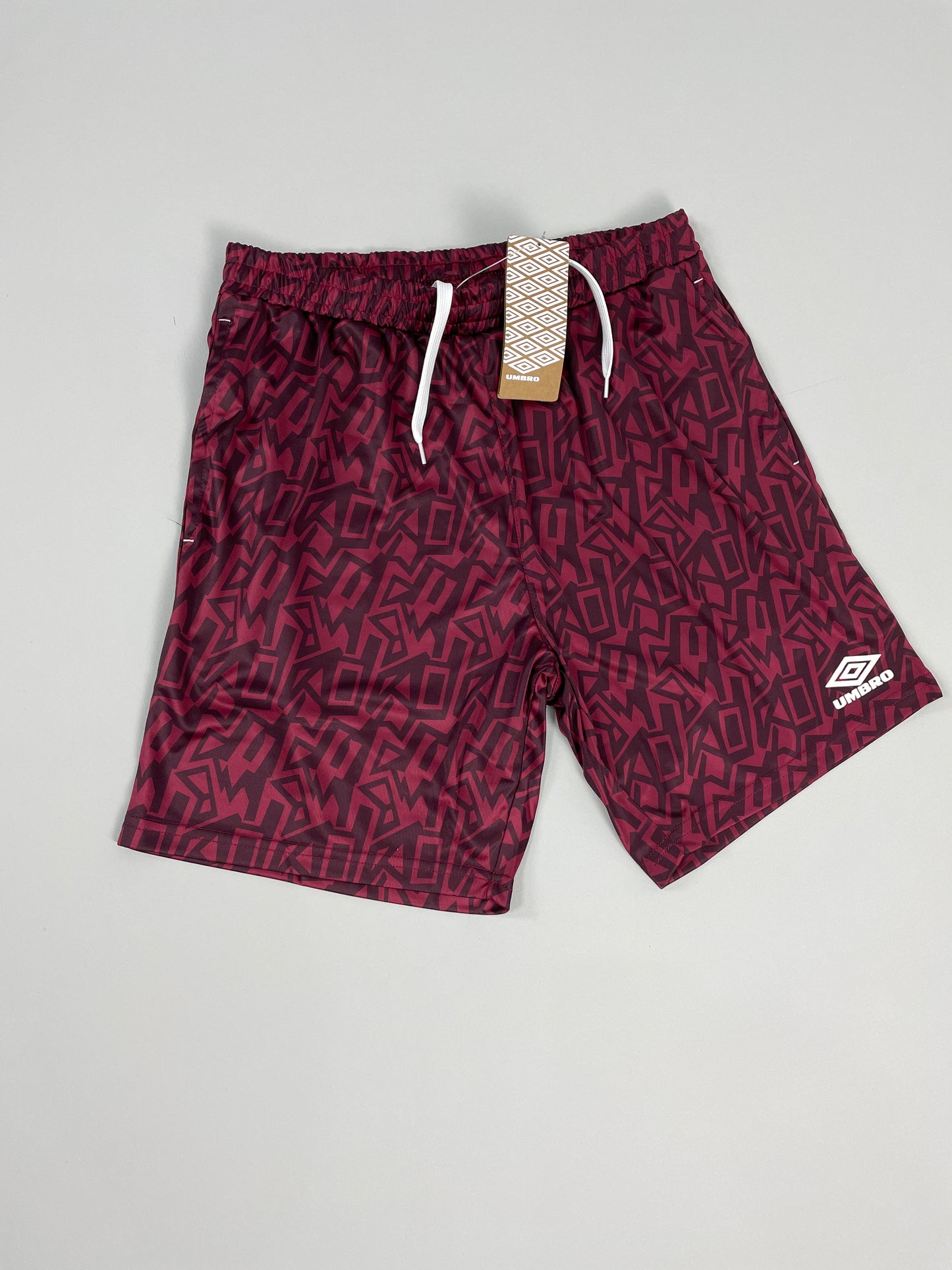 UMBRO *BNWT* CLARET GRAFFITI SHORTS (MULTIPLE SIZES) WITH POCKETS