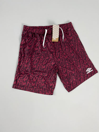 UMBRO *BNWT* CLARET GRAFFITI SHORTS (MULTIPLE SIZES) WITH POCKETS