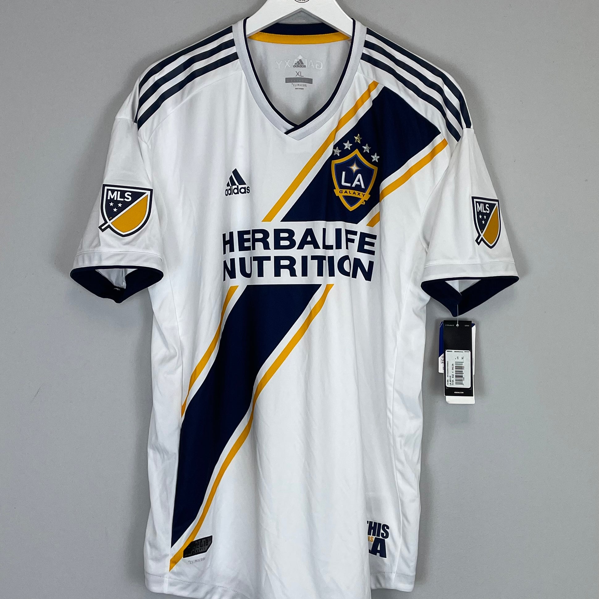 Shop 2018/19 LA GALAXY *AUTHENTIC* BNWT HOME SHIRT (XL) ADIDAS, classic football shirts, vintage football shirts & retro soccer jerseys at Cult Kits