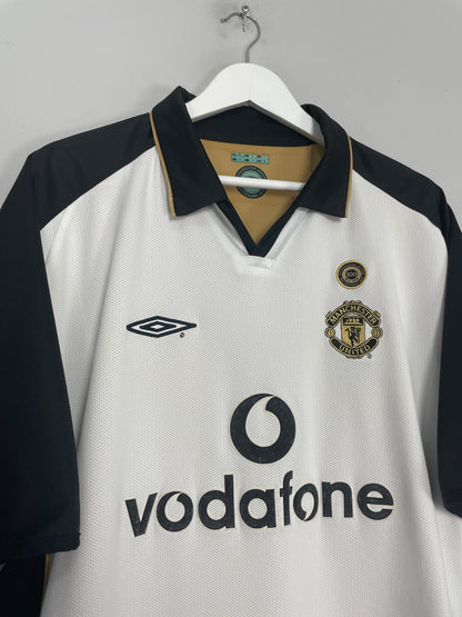 2001/02 MANCHESTER UNITED SCHOLES #18 REVERSIBLE CENTENARY SHIRT (XXL) UMBRO