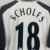 2001/02 MANCHESTER UNITED SCHOLES #18 REVERSIBLE CENTENARY SHIRT (XXL) UMBRO