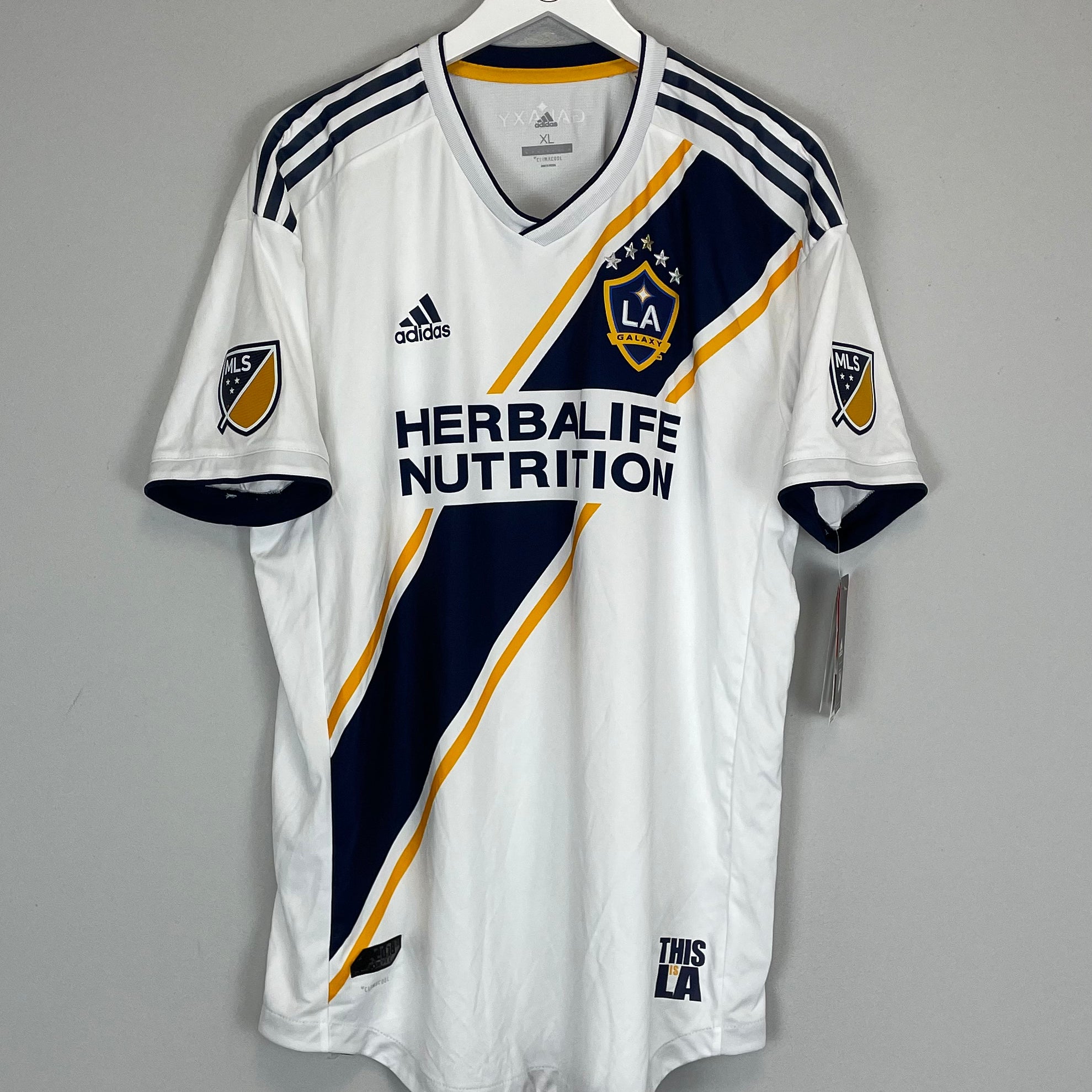 Shop 2018/19 LA GALAXY *AUTHENTIC* BNWT HOME SHIRT (XL) ADIDAS, classic football shirts, vintage football shirts & retro soccer jerseys at Cult Kits