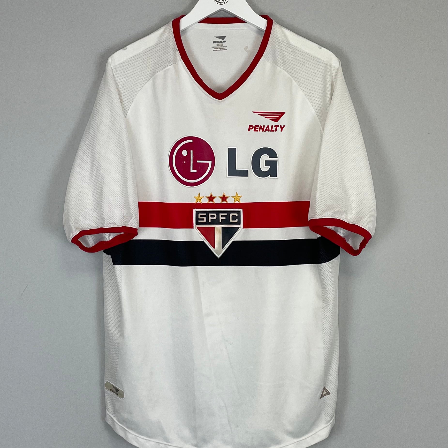 Shop 2002 SAO PAULO HOME SHIRT (L) PENALTY, classic football shirts, vintage football shirts & retro soccer jerseys at Cult Kits