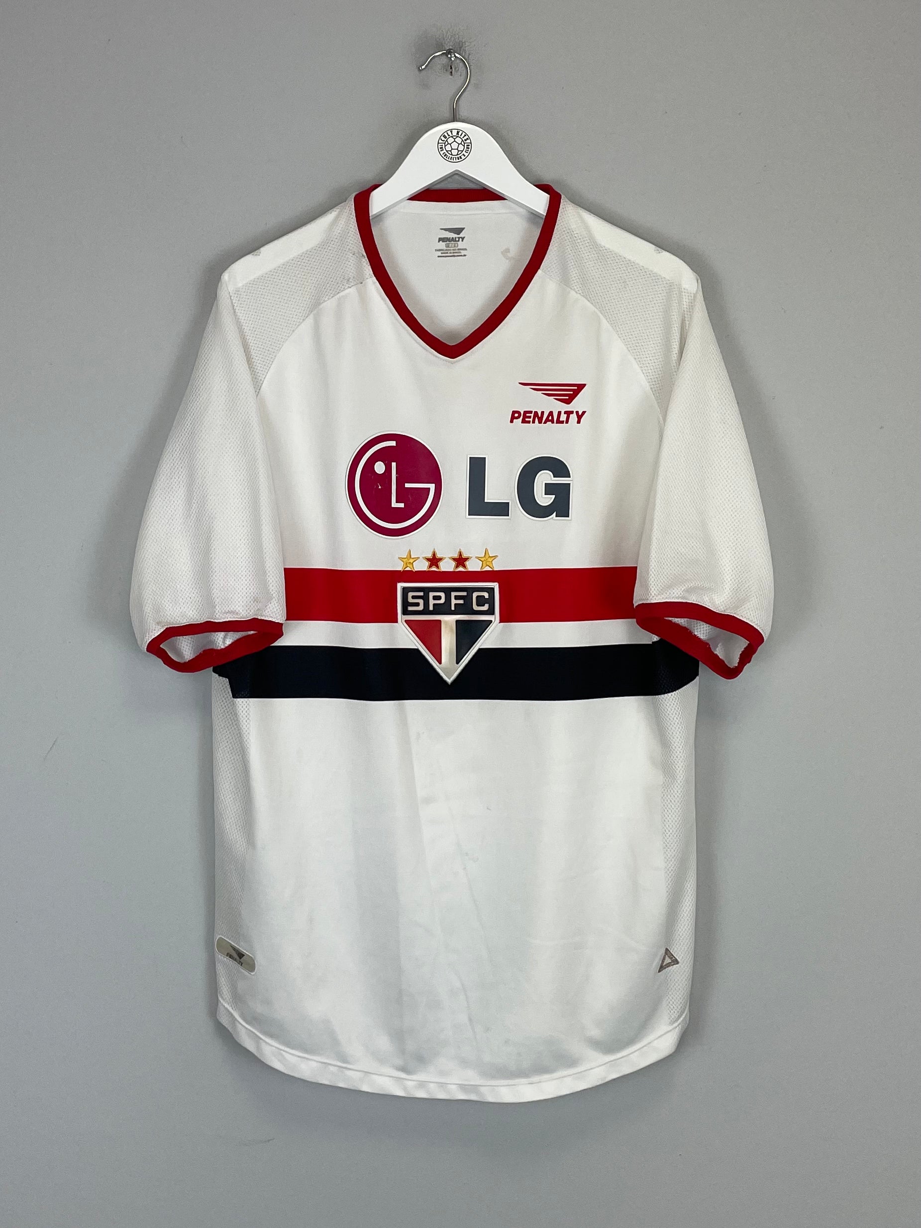 Shop 2002 SAO PAULO HOME SHIRT (L) PENALTY, classic football shirts, vintage football shirts & retro soccer jerseys at Cult Kits