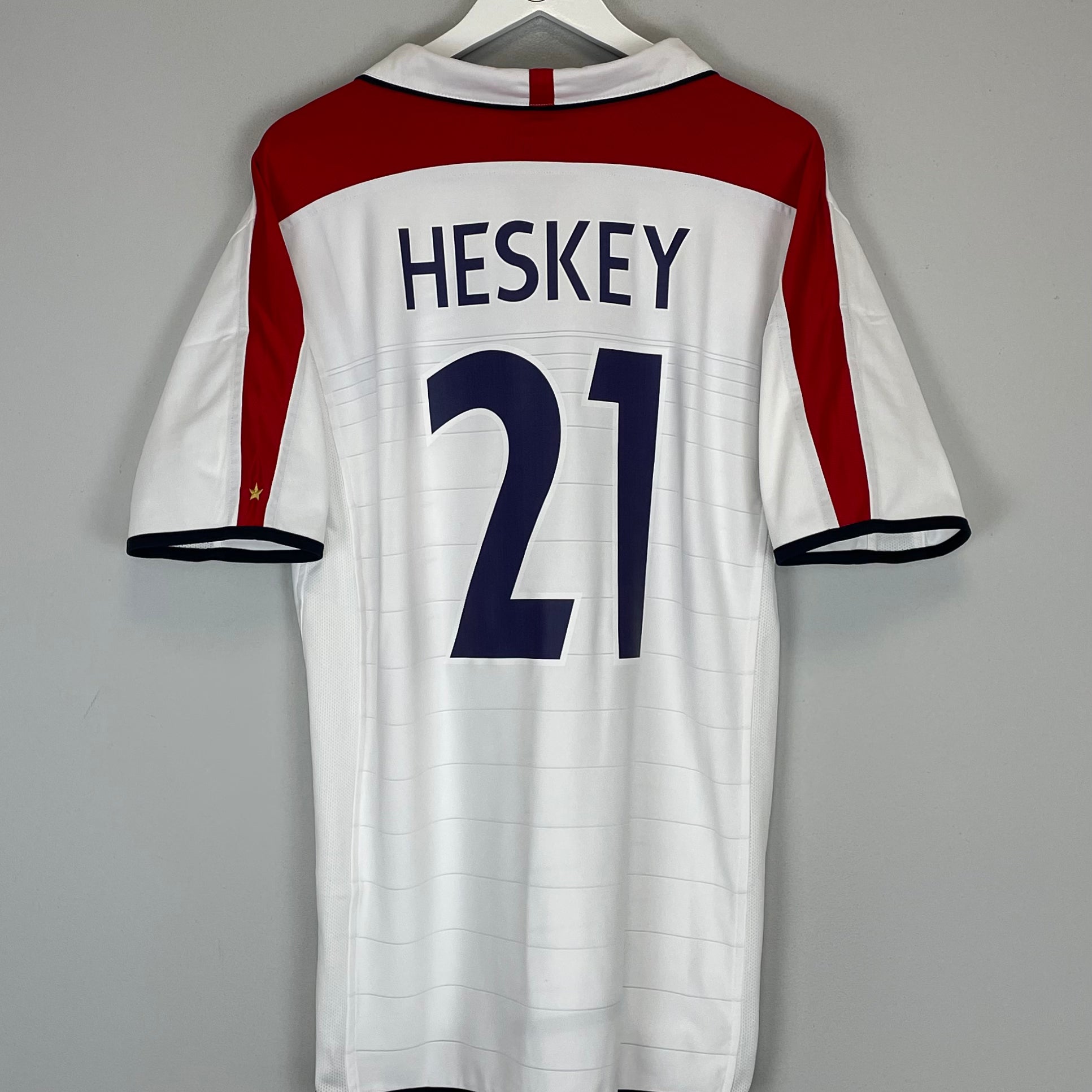 Buy 2003/05 ENGLAND HESKEY 21 HOME SHIRT (L) UMBRO ~ Free worldwide shipping available ~ Authentic Vintage Football Shirts from Cult Kits
