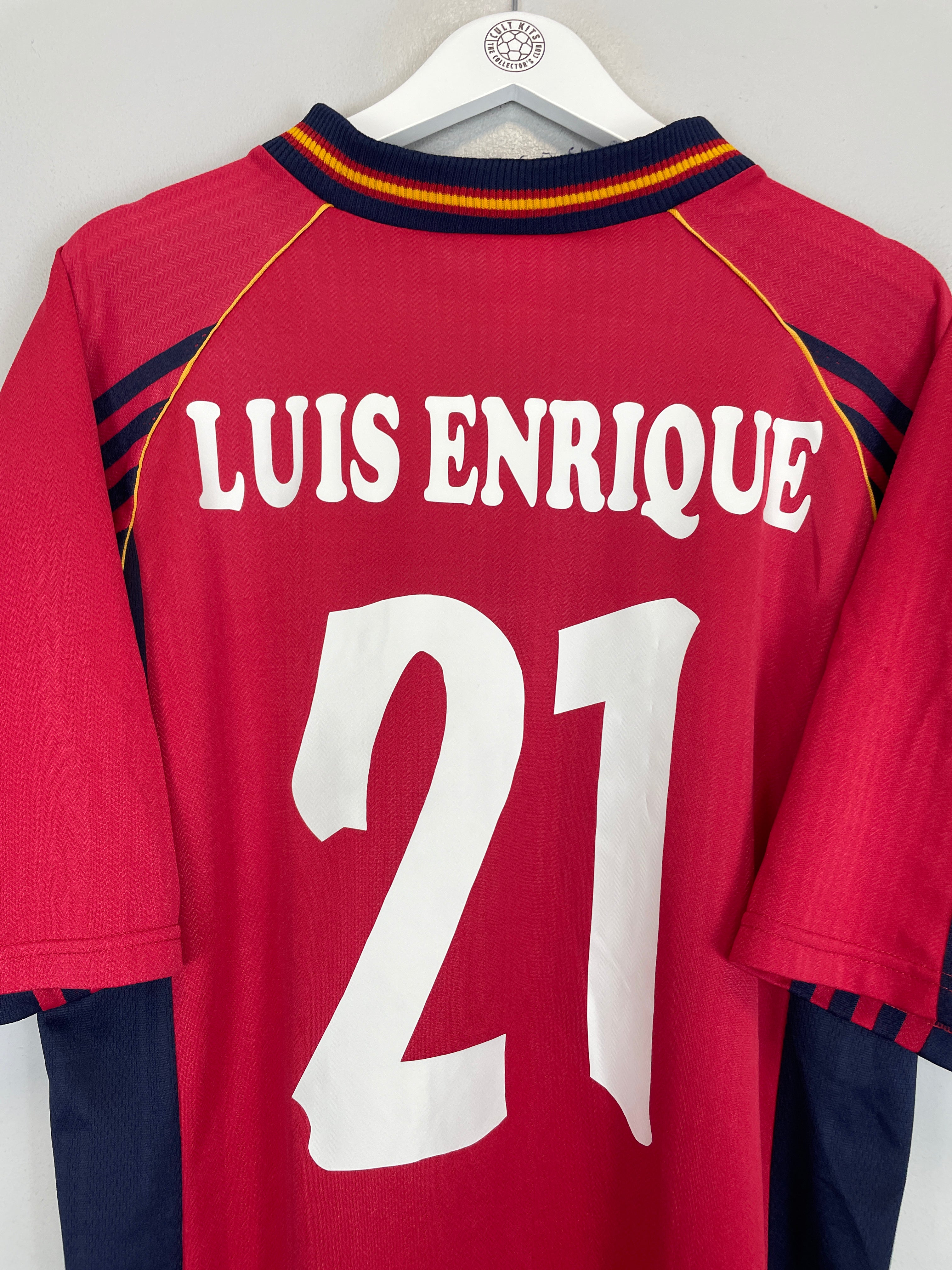Shop 1998/99 SPAIN LUIS ENRIQUE #21 HOME SHIRT (L) ADIDAS, classic football shirts, vintage football shirts & retro soccer jerseys at Cult Kits
