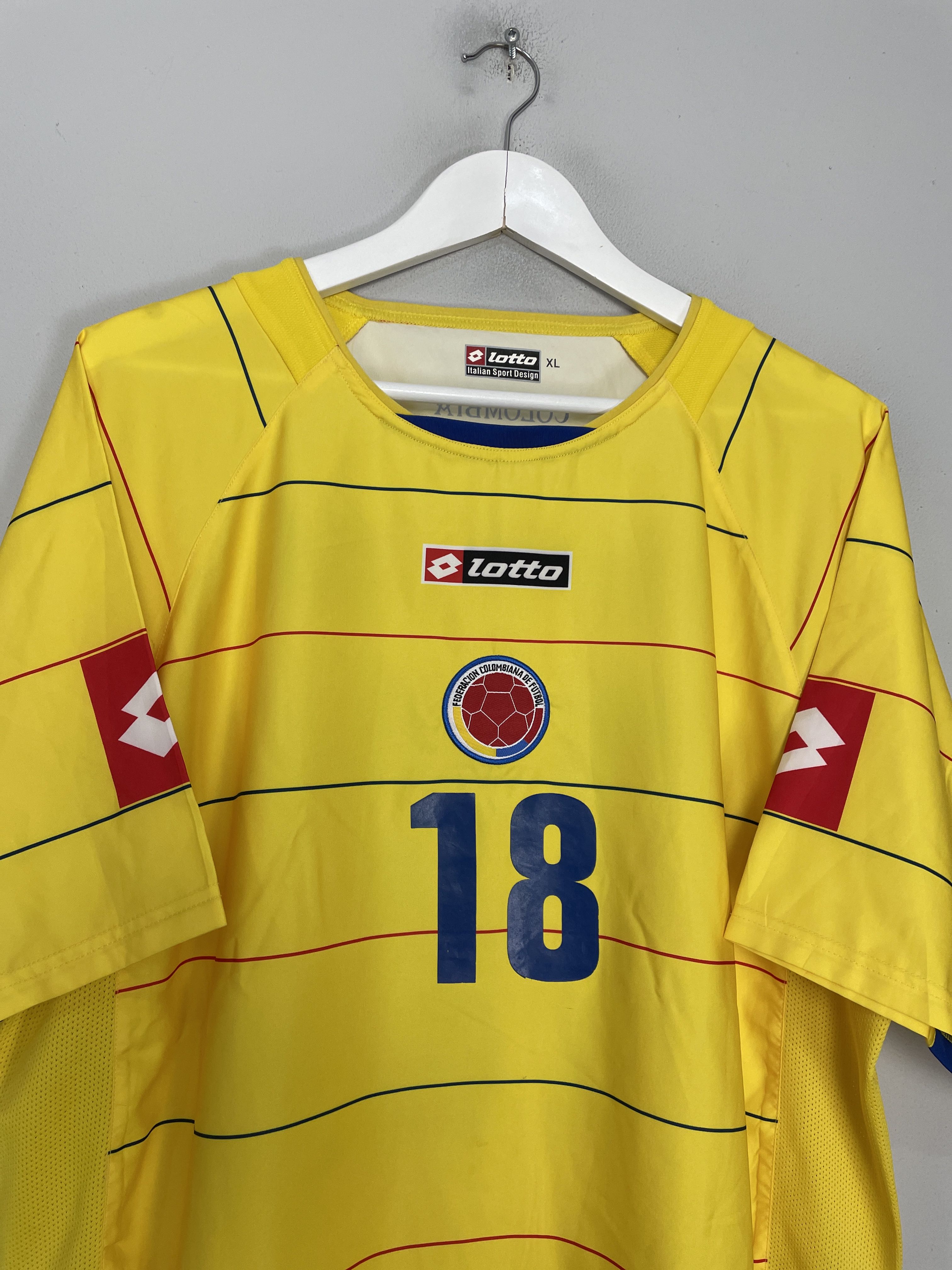 Shop 2004/06 COLOMBIA RENTERIA #18 HOME SHIRT (XL) LOTTO, classic football shirts, vintage football shirts & retro soccer jerseys at Cult Kits